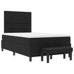 vidaXL Lit à ressort avec matelas et banc noir 120x200 cm Tissu
