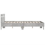 vidaXL Cadre de lit avec tête de lit gris béton 120x190 cm