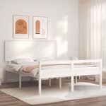 vidaXL Lit pour personne âgée sans matelas blanc bois massif