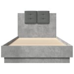 vidaXL Cadre de lit avec LED sans matelas gris béton 100x200 cm