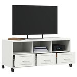 vidaXL Meuble TV blanc 100 5x39x43 5 cm acier laminé à froid
