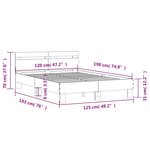 vidaXL Cadre de lit avec tête de lit gris béton 120x190 cm