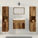 vidaXL Ensemble de mobilier de salle de bain en bois vieilli