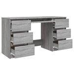 Bureau table poste de travail meuble d'ordinateur informatique étude sonoma 140 x 50 x 77 cm bois d'ingénierie gris 02_0023960