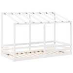 vidaXL Lit pour enfants avec toit blanc 100x200 cm bois de pin massif
