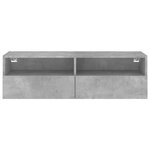 vidaXL Meuble TV mural gris béton 100x30x30 cm bois d'ingénierie