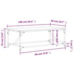 vidaXL Table basse Chêne fumé 100x50x35 cm Bois d'ingénierie