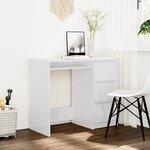 vidaXL Bureau Blanc brillant 90x45x76 cm Bois d’ingénierie