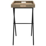 vidaXL Table à plateau pliable beige 65x40x75 cm résine tressée