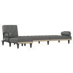 vidaXL Canapé-lit en forme de L gris foncé 260x140x70 cm tissu