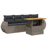 vidaXL Salon de jardin 5 Pièces avec coussins gris résine tressée