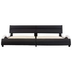 vidaXL Cadre de lit avec LED Noir et blanc Similicuir 180 x 200 cm