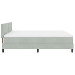 vidaXL Lit à Ressorts avec Matelas et Lumière LED Gris Clair 180x200 cm Velours