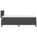 vidaXL Lit Box Spring avec Matelas & LED Gris foncé 80x200 cm Tissu en velours côtelé