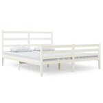 vidaXL Cadre de lit sans matelas bois de pin massif 140x190 cm blanc