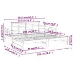 vidaXL Lit coulissant sans matelas blanc bois de pin solide