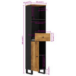 vidaXL Armoire de salle de bain 38x33x160 cm bois massif de manguier