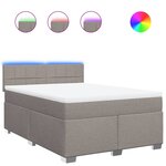 vidaXL Sommier à lattes de lit avec matelas Taupe 160x200 cm Tissu