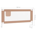 vidaXL Barrière de sécurité de lit d'enfant Taupe 180x25 cm Tissu