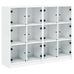 vidaXL Bibliothèque avec portes blanc 136x37x109 cm bois d'ingénierie