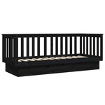vidaXL Lit de jour sans matelas noir 75x190 cm bois de pin massif