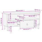 vidaXL Meuble TV 100x33x46 cm bois massif de manguier
