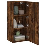 vidaXL Meuble TV mural chêne fumé 40 5x30x90 cm bois d'ingénierie