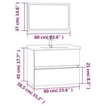 vidaXL Ensemble de meubles de salle de bain 2 Pièces Sonoma gris
