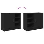 vidaXL Armoire d'évier noir 63x29x55 cm bois d'ingénierie