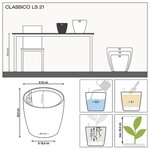 LECHUZA Jardinière de table CLASSICO LS 21 ALL-IN-ONE blanc brillant