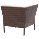 vidaXL Salon de jardin 3 Pièces avec coussins Résine tressée Marron