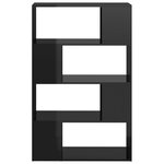 vidaXL Bibliothèque/Séparateur de pièce Noir brillant 80x24x124 5 cm