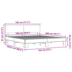vidaXL Cadre de lit sans matelas chêne marron 180x200 cm