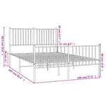 vidaXL Cadre de lit métal sans matelas avec pied de lit noir 140x200cm