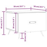 vidaXL Tables basses 2 Pièces chêne sonoma 50x50x40 cm bois d'ingénierie