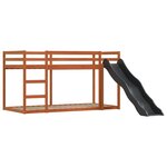 vidaXL Lit superposé avec toboggan et rideaux rose 90x190 cm