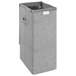 vidaXL Panier à linge pliable Gris 26x34 5x59 5 cm Tissu en faux lin