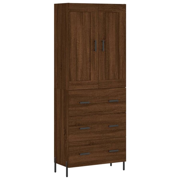 vidaXL Buffet haut Chêne marron 69 5x34x180 cm Bois d'ingénierie