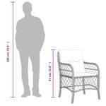 vidaXL Ensemble à manger de jardin et coussins 7 Pièces gris rotin
