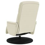 vidaXL Fauteuil inclinable de massage avec repose-pieds crème velours