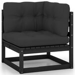 Salon de jardin meuble d'extérieur ensemble de mobilier 9 pièces avec coussins noir bois de pin massif 02_0018065