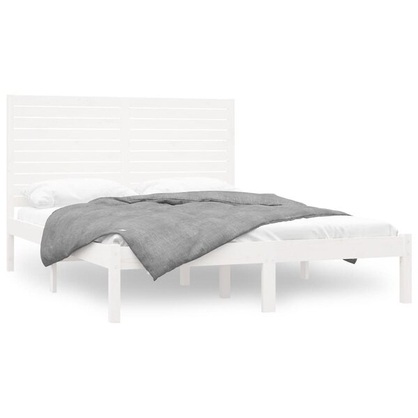 vidaXL Cadre de lit Blanc Bois massif 140x200 cm