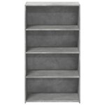 vidaXL Buffet haut gris béton 70x41x124 cm bois d'ingénierie