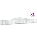 vidaXL Paniers à gabions arqués 2 Pièces 400x50x40/60 cm Fer galvanisé