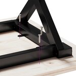 vidaXL Table basse cadre en X 100x50x45 cm bois de pin massif et fonte