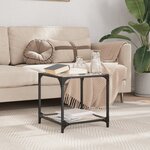 vidaXL Table basse avec dessus en verre noir 40x40x40 cm acier
