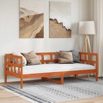 vidaXL Lit de jour sans matelas cire marron 80x200 cm bois pin massif