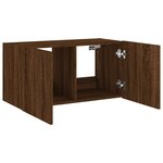 vidaXL Meuble TV mural avec lumières LED chêne marron 80x35x41 cm