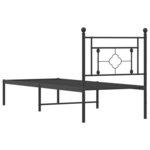 vidaXL Cadre de lit métal avec tête de lit noir 80x200 cm