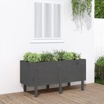 vidaXL Lit surélevé de jardin gris 121x50x57 cm bois de pin massif